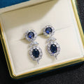 Luxury Sapphire Blue Zircon Drop Earrings For Women, Light Luxury New Year Ear Jewelry view 3