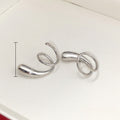 Smooth Geometric Wave Clip On Earrings Niche Design Hip Hop Party Earrings For Women view 5