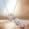 Simple Geometric Diamond Shape Zircon Necklace And Earrings Jewelry Set For Women view 5