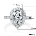 Minimal Cluster Teardrop Simulated Diamond Ring, Delicate Pear Shape Zircon Finger Jewelry view 5