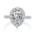 Minimal Cluster Teardrop Simulated Diamond Ring, Delicate Pear Shape Zircon Finger Jewelry view 1