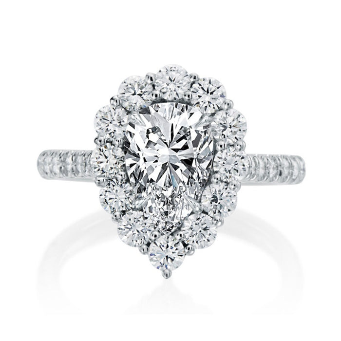 Minimal Cluster Teardrop Simulated Diamond Ring, Delicate Pear Shape Zircon Finger Jewelry