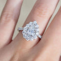 Minimal Cluster Teardrop Simulated Diamond Ring, Delicate Pear Shape Zircon Finger Jewelry view 2