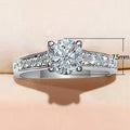 Classic Four Prong White Gold Plated Zircon Ring For Women Luxury Sparkling European Jewelry view 5