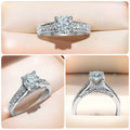 Classic Four Prong White Gold Plated Zircon Ring For Women Luxury Sparkling European Jewelry view 4