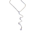 Korean Style Copper Teardrop Zircon Irregular Long Tassel Collarbone Necklace For Women view 5