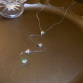 Korean Style Copper Teardrop Zircon Irregular Long Tassel Collarbone Necklace For Women view 2