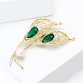 Copper Zircon Calla Lily Brooch Pin For Dresses And Coats view 3