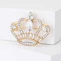 Alloy Rhinestone Crown Brooch Pin For Coats Suits And Shirts view 2