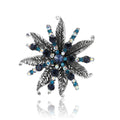 Metal Alloy Rhinestone Flower Brooch Pin For Cardigans And Coats view 5