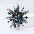 Metal Alloy Rhinestone Flower Brooch Pin For Cardigans And Coats view 2