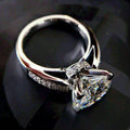 Korean Light Luxury Four Prong Flower Bud Simulated Diamond Engagement Proposal Ring view 2
