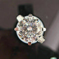Korean Light Luxury Four Prong Flower Bud Simulated Diamond Engagement Proposal Ring view 3