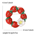Alloy Enamel Strawberry Wreath Brooch For Sweet Fashion Lapels view 5