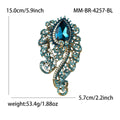 Large Alloy Glass Brooch For Bold Women's Clothing Decoration view 7