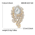 Large Alloy Glass Brooch For Bold Women's Clothing Decoration view 8