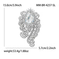 Large Alloy Glass Brooch For Bold Women's Clothing Decoration view 10