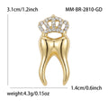 Alloy Rhinestone Crown Tooth Brooch For Unisex Clothing Decoration view 6