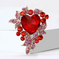 Alloy Rhinestone Heart Brooch For Suits Coats And Dresses view 2