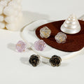 Elegant Korean Style Transparent Acrylic 3D Rose Flower Studs Light Luxury Colorful Floral Earrings view 1