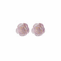 Elegant Korean Style Transparent Acrylic 3D Rose Flower Studs Light Luxury Colorful Floral Earrings view 5