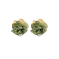 Elegant Contrast Color Lace Rose Flower Handmade Burnt Edge Summer Hong Kong Style Stud Earrings view 5