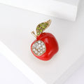 Alloy Enamel Apple Fruit Brooch With Rhinestones For Summer Outfits view 2