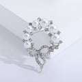 Alloy Rhinestone Bow Brooch With Pearl Wreath For Apparel view 3