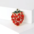 Alloy Rhinestone Strawberry Brooch Pin For Summer Fruit Accessories view 2