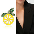 Alloy Enamel Lemon Brooch Pin For Summer Fruit Clothing Accessories view 2