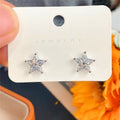 Fashion Five Point Star Zircon Stud Earrings For Women Simple Versatile Student Ear Jewelry view 4