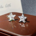 Fashion Five Point Star Zircon Stud Earrings For Women Simple Versatile Student Ear Jewelry view 3