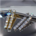Luxury Nightclub Style Princess Square Zircon Tassel Long Stud Earrings For Women Fashion Jewelry view 5