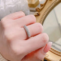 Minimalist Pave Full Cubic Zirconia Eternity Band Ring Classic Stackable Valentine Gift Jewelry view 4