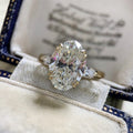 10x14mm Oval Zircon Statement Ring For Women, Large Stone Engagement Jewelry Accessory view 2