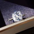 Classic Four Prong White Square Zircon Ring Large Stone Finger Ring Jewelry view 2