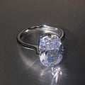 Classic Four Prong White Square Zircon Ring Large Stone Finger Ring Jewelry view 4
