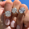 Classic Four Prong White Square Zircon Ring Large Stone Finger Ring Jewelry view 1