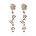 Sweet Acrylic Flower Tassel Drop Earrings With Faux Pearl Crystal And Silver Needle view 5