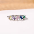 Fashion Geometric Art Jewelry Set With Colored Rhinestone Stud Earrings And Ring Accessories view 4
