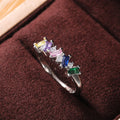 Fashion Geometric Art Jewelry Set With Colored Rhinestone Stud Earrings And Ring Accessories view 5