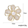 Alloy Flower Petal Brooch Pin With Rotating Collar Design view 5