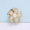 Alloy Flower Petal Brooch Pin With Rotating Collar Design view 3