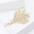Copper Zircon Wheat Brooch For Women's Suit And Coat Decoration view 3