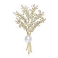 Copper Zircon Wheat Brooch For Women's Suit And Coat Decoration view 1