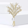 Copper Zircon Wheat Brooch For Women's Suit And Coat Decoration view 2