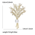Copper Zircon Wheat Brooch For Women's Suit And Coat Decoration view 5