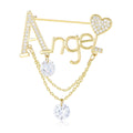 Alloy Micro Zircon Angel Tassel Brooch Pin For Elegant Clothing Decoration view 1