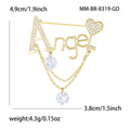 Alloy Micro Zircon Angel Tassel Brooch Pin For Elegant Clothing Decoration view 5