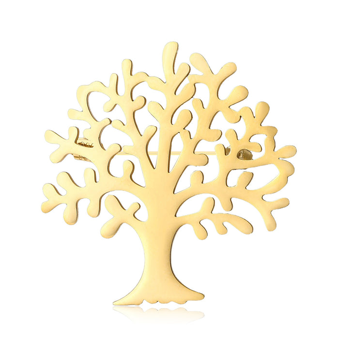 Stainless Steel Alloy Tree Of Life Brooch For Apparel